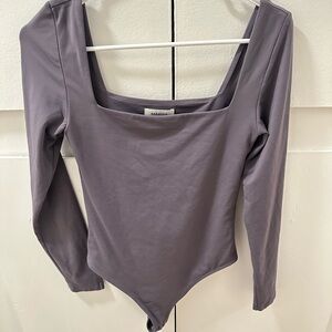 Babaton Square Neck Long Sleeve Bodysuit - Lavender